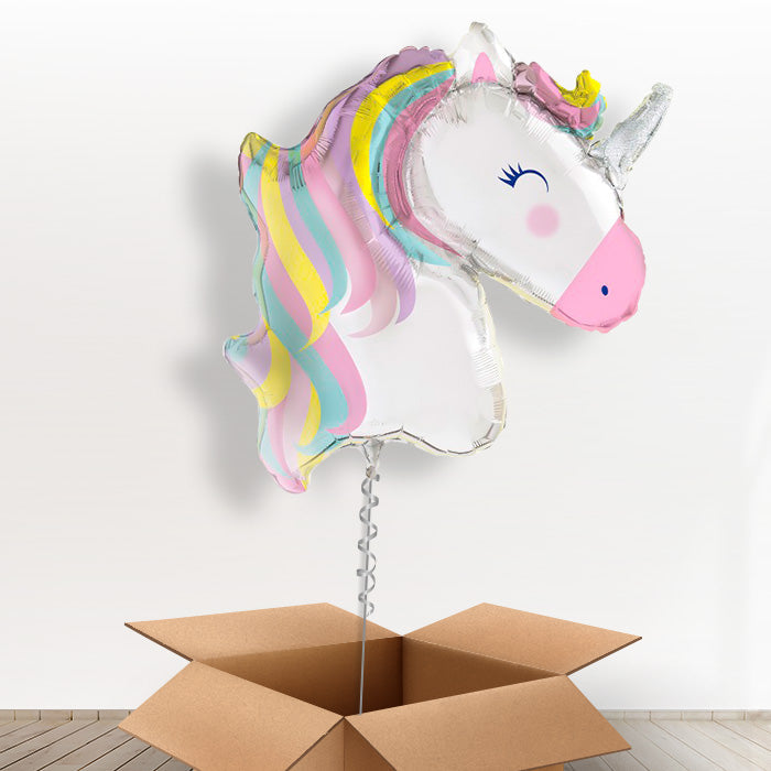 Giant Pastel Unicorn Balloon in a Box - Giant Balloon | Small Indoor Plants