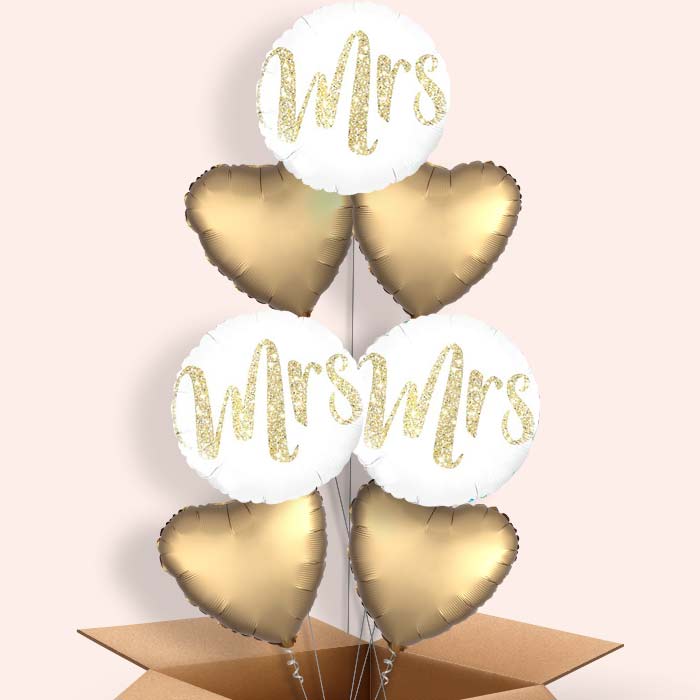 Mrs Balloon in a Box (Gold)