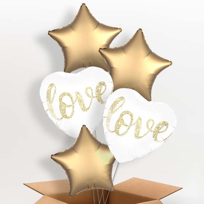 Balloon Love in a Box (Glitter) - 5 Balloon | Small Indoor Plants