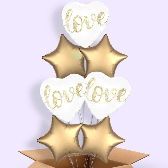 Balloon Love in a Box (Glitter) - 7 Balloon | Small Indoor Plants