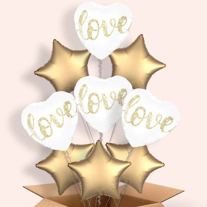 Balloon Love in a Box (Glitter) - 9 Balloon | Small Indoor Plants