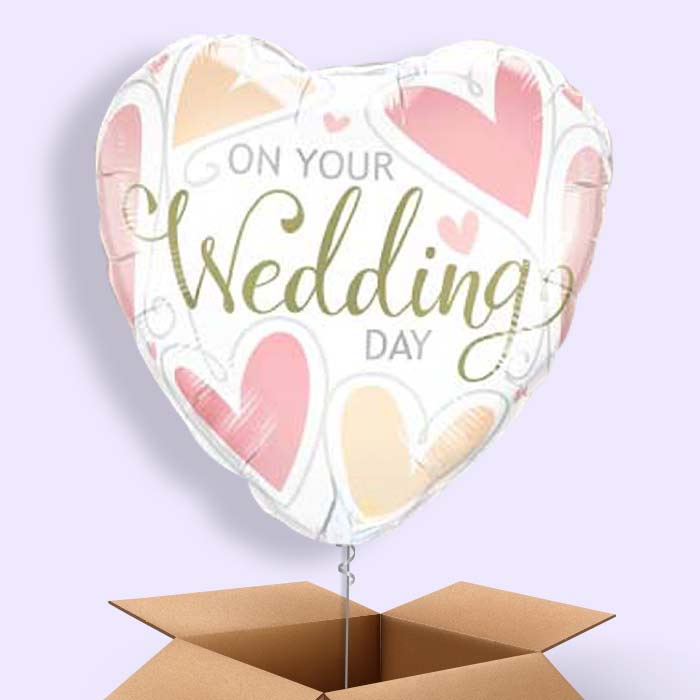 Wedding Day Balloons in a Box (Hearts) - 1 Balloon | Small Indoor Plants