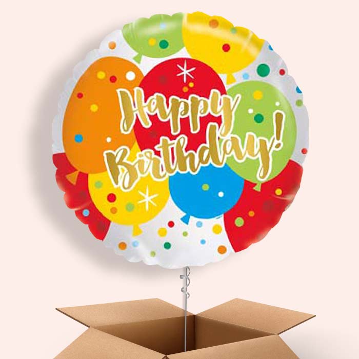 Colourful Balloons in a Box Birthday Delivery - 1 Balloon | Small Indoor Plants