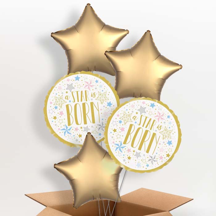 A Star is Born New Baby Balloon in a Box - 5 Balloon | Small Indoor Plants