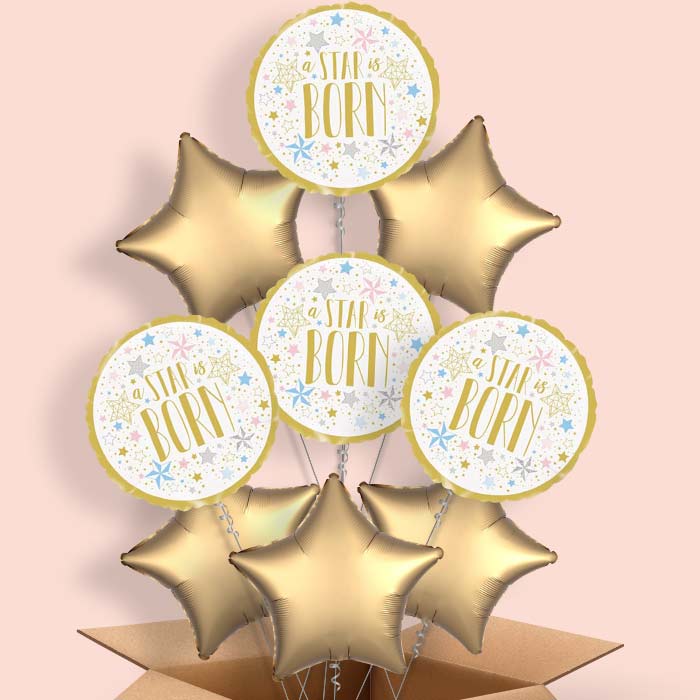 A Star is Born New Baby Balloon in a Box - 9 Balloon | Small Indoor Plants