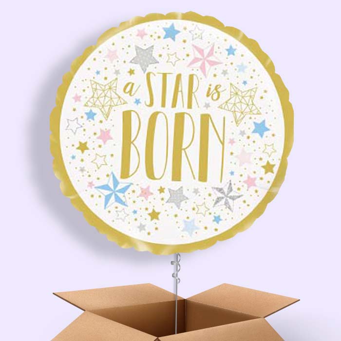 A Star is Born New Baby Balloon in a Box - 1 Balloon | Small Indoor Plants