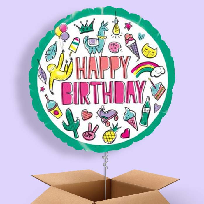 Summer Balloons in a Box - Llama Sloth - 1 Balloon | Small Indoor Plants