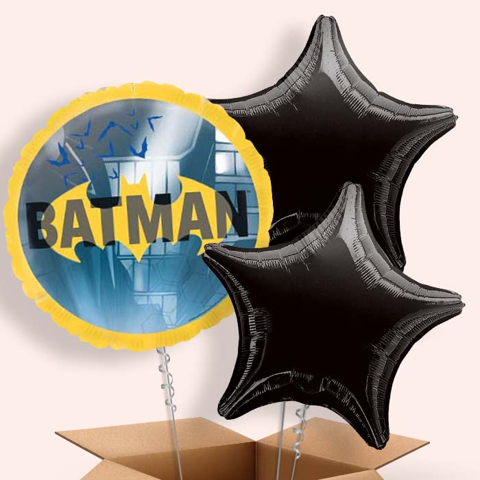 Batman Gotham Helium Balloon in a Box - 3 Balloon | Small Indoor Plants