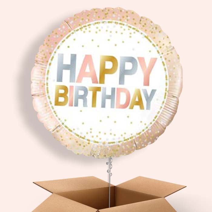 Metallic Pastel Dots Happy Birthday Balloon in a Box - 1 Balloon | Small Indoor Plants