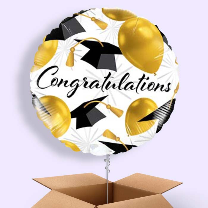Caps Graduation Helium Balloons in a Box - 1 Balloon | Small Indoor Plants