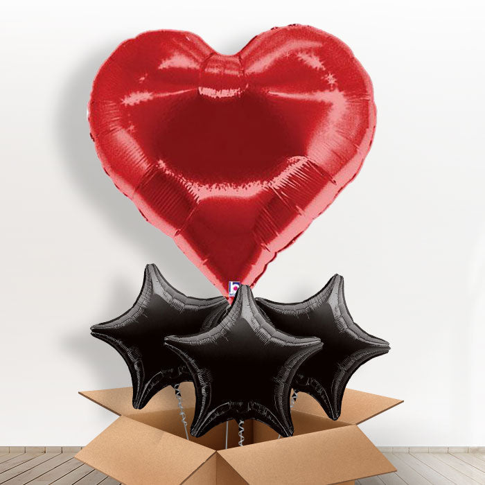 Casino Red Heart Balloons in a Box - With 3 Themed Balloons | Small Indoor Plants