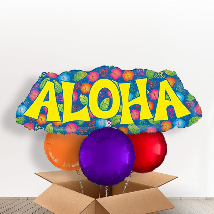 Aloha Summer Inflated Helium Balloons Delivered - With 3 Themed Balloons | Small Indoor Plants