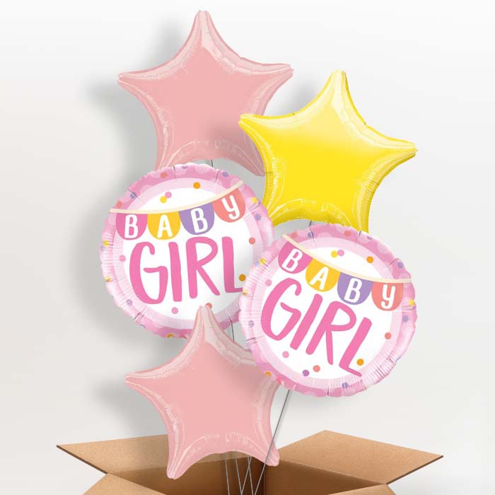 Baby Girl Balloons in a Box - 5 Balloon | Small Indoor Plants
