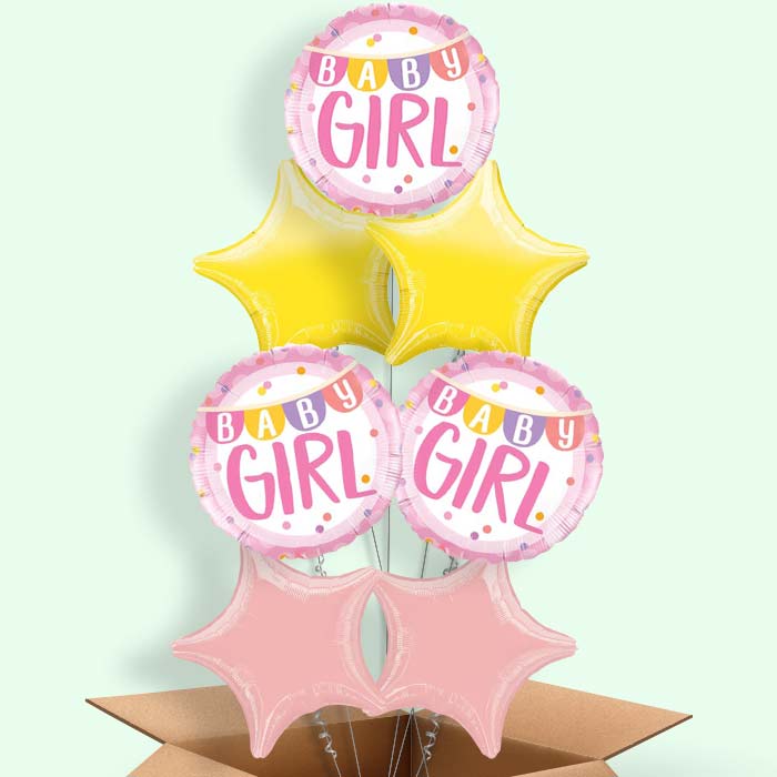 Baby Girl Balloons in a Box - 7 Balloon | Small Indoor Plants