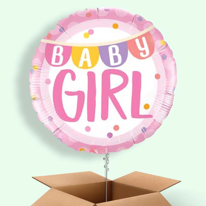 Baby Girl Balloons in a Box - 1 Balloon | Small Indoor Plants