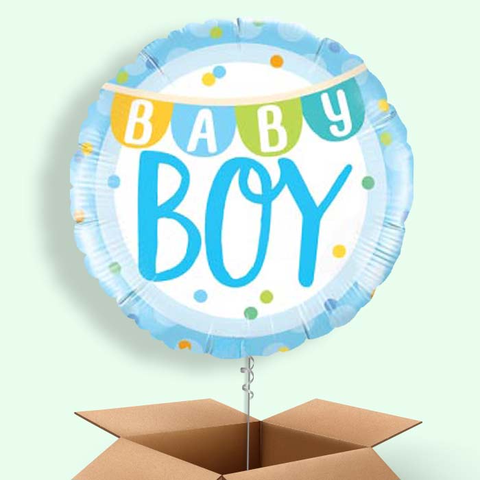 Baby Boy Balloons in a Box - 1 Balloon | Small Indoor Plants