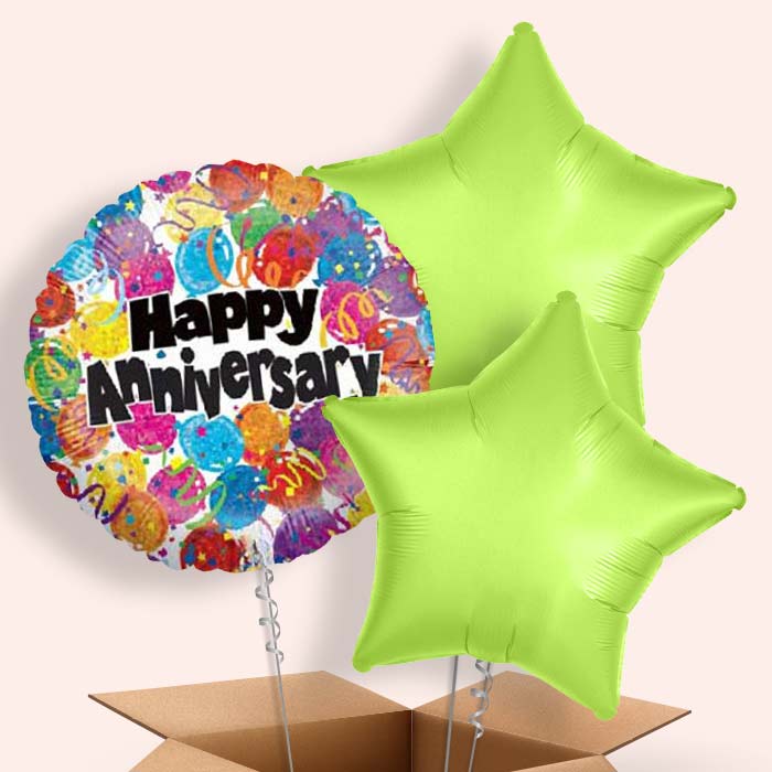 Wedding Anniversary Balloons in a Box (Dots)