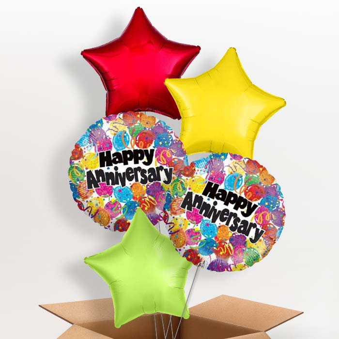 Wedding Anniversary Balloons in a Box (Dots)