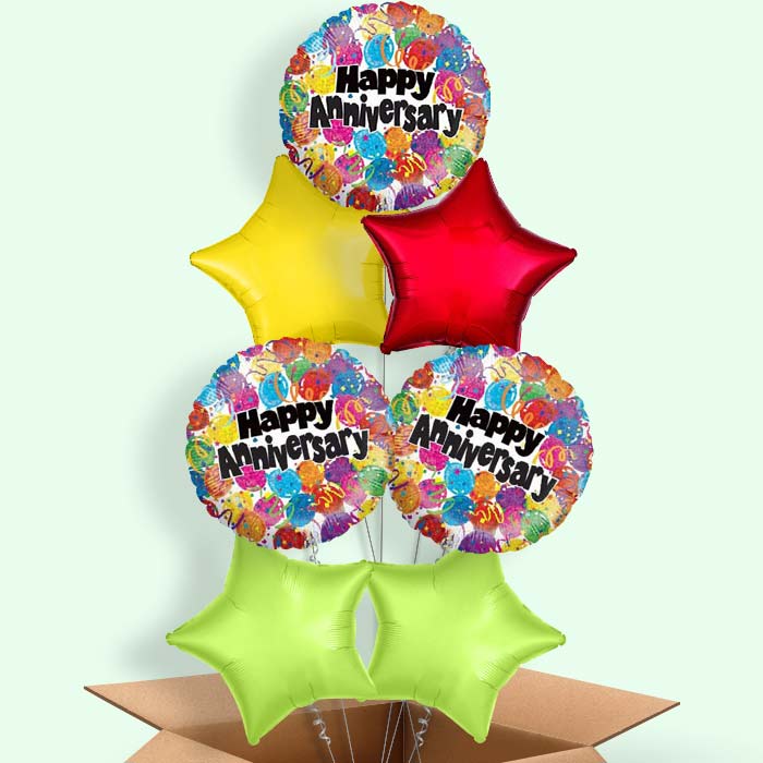 Wedding Anniversary Balloons in a Box (Dots)