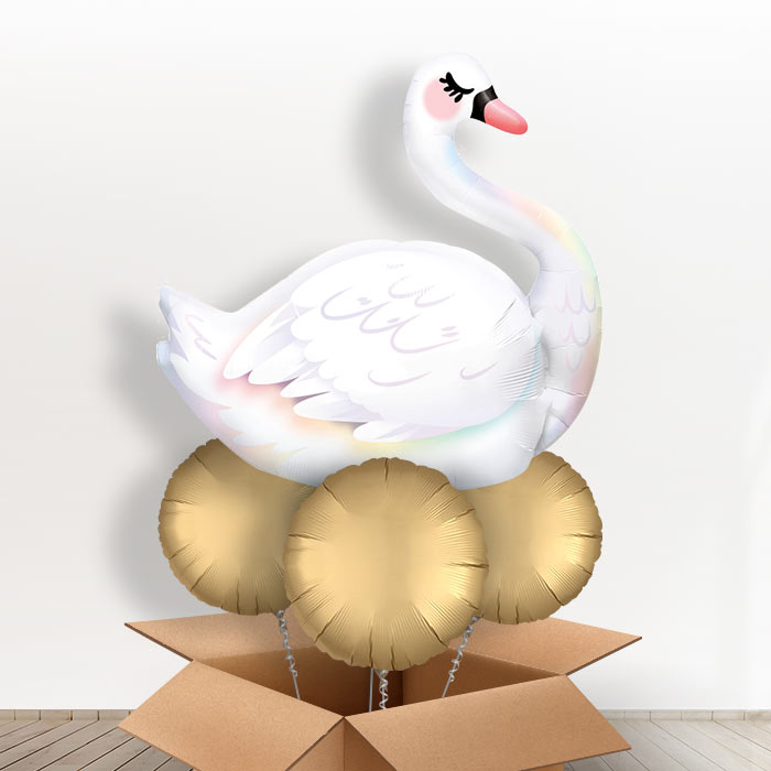 Giant Balloon Swan Delivered in a Box