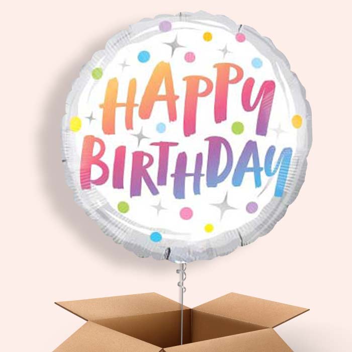 Rainbow Dots Pastel Birthday Balloons in a Box - 1 Balloon | Small Indoor Plants