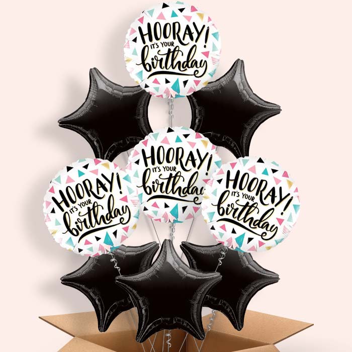 Hooray It’s Your Birthday Balloon in a Box - 9 Balloon | Small Indoor Plants