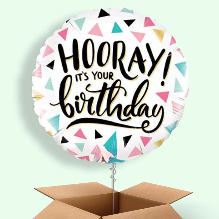 Hooray It’s Your Birthday Balloon in a Box - 1 Balloon | Small Indoor Plants