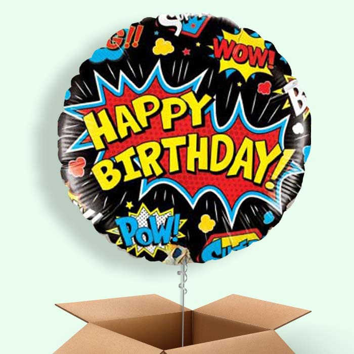 Superhero Balloons in a Box (Black Pow) - 1 Balloon | Small Indoor Plants