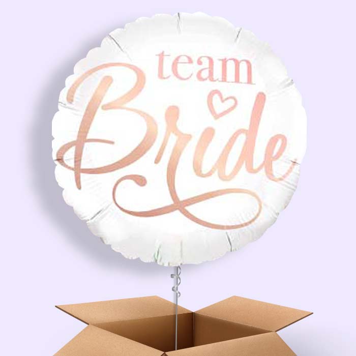 Team Bride | Rose Gold Balloon in a Box - 1 Balloon | Small Indoor Plants