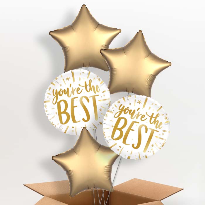 Gold You're the Best Balloon in a Box - 5 Balloon | Small Indoor Plants