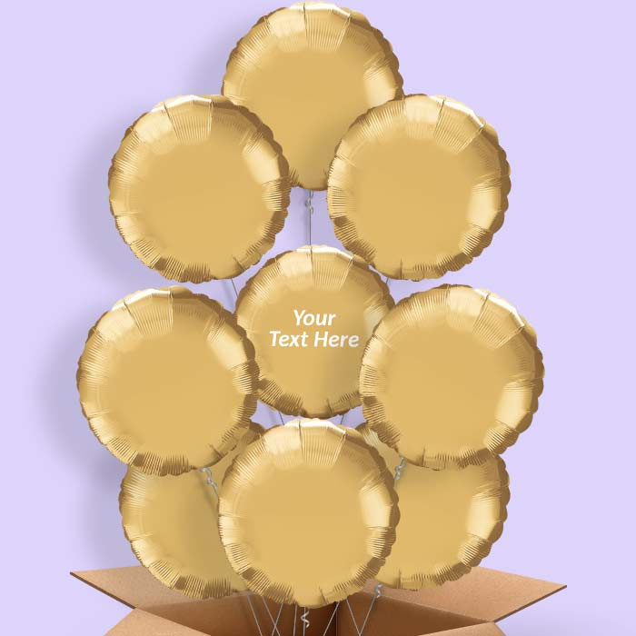 Personalised Chrome Gold Circle Balloon in a Box - 9 Balloon | Small Indoor Plants