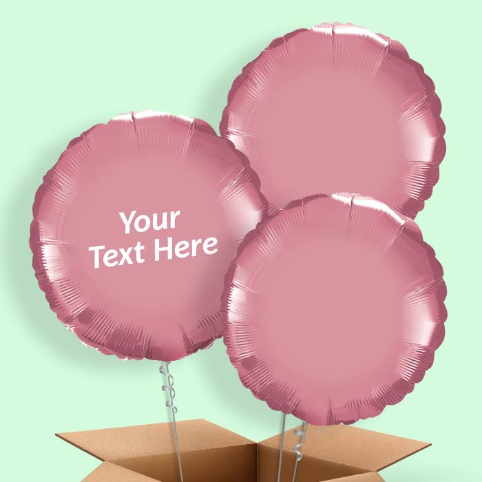 Personalised Chrome Mauve Circle Balloon in a Box - 3 Balloon | Small Indoor Plants