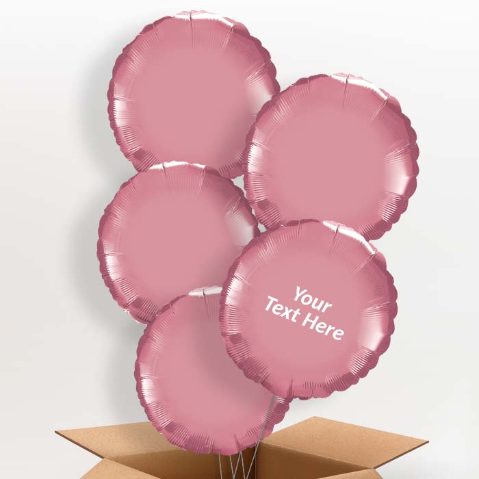 Personalised Chrome Mauve Circle Balloon in a Box - 5 Balloon | Small Indoor Plants