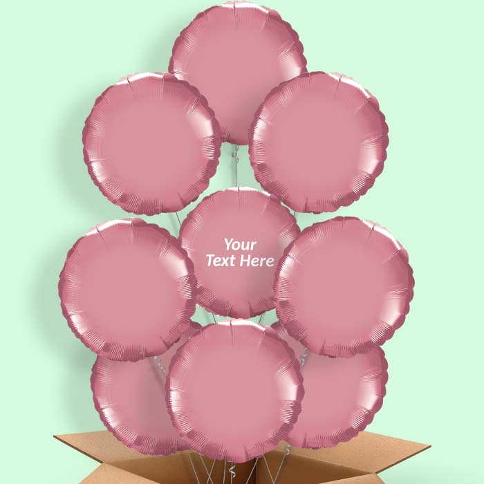 Personalised Chrome Mauve Circle Balloon in a Box - 9 Balloon | Small Indoor Plants