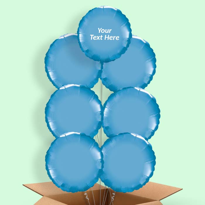 Personalised Blue Chrome Balloons in a Box - 7 Balloon | Small Indoor Plants