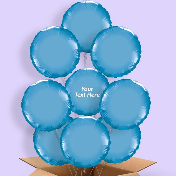 Personalised Blue Chrome Balloons in a Box - 9 Balloon | Small Indoor Plants