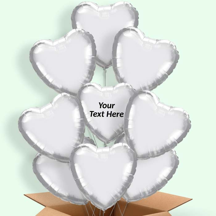 Personalised Chrome Silver Balloons - Heart - 9 Balloon | Small Indoor Plants
