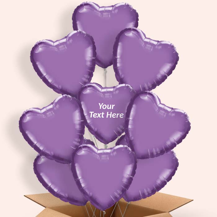 Chrome Purple Heart Foil Balloon in a Box | Paty Save Smile - 9 Balloon | Small Indoor Plants