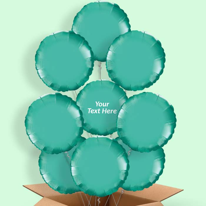 Personalised Circle Chrome Green Balloon in a Box - 9 Balloon | Small Indoor Plants