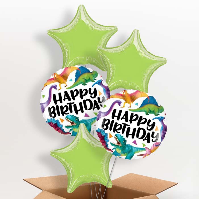 Dinosaur Birthday Balloons in a Box - 5 Balloon | Small Indoor Plants