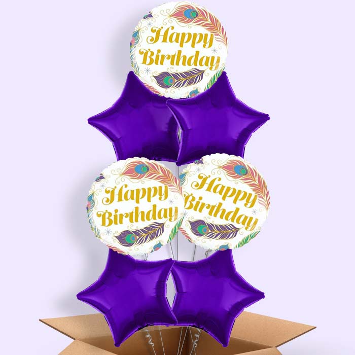 Peacock Balloon in a Box - 7 Balloon | Small Indoor Plants