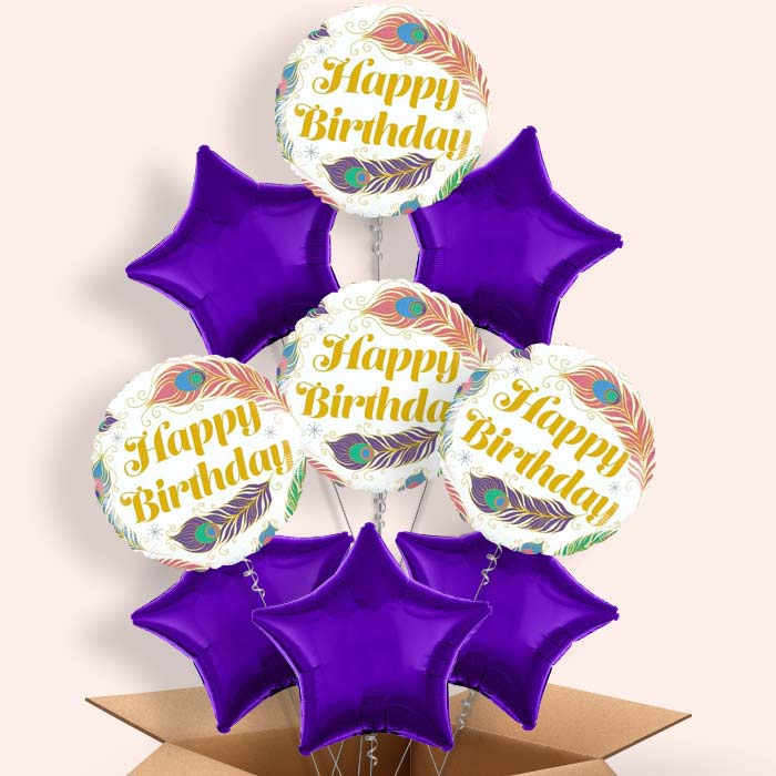 Peacock Balloon in a Box - 9 Balloon | Small Indoor Plants