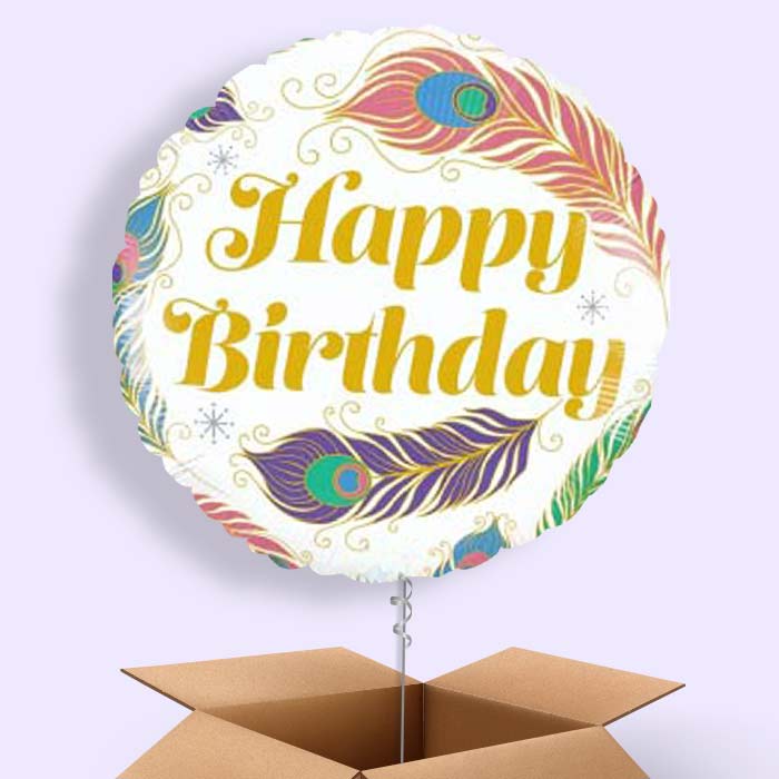 Peacock Balloon in a Box - 1 Balloon | Small Indoor Plants