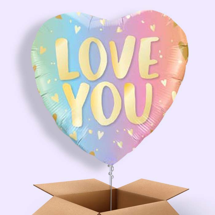 I Love You Balloons in a Box (Ombre) - 1 Balloon | Small Indoor Plants