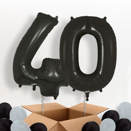 Black 40 Balloons in a Box - Package | Small Indoor Plants