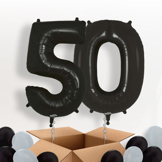Black 50 Balloons in a Box - Package | Small Indoor Plants