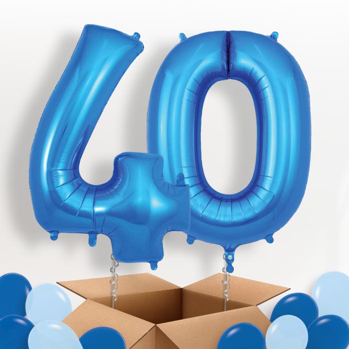 Blue 40 Balloons in a Box - Package | Small Indoor Plants