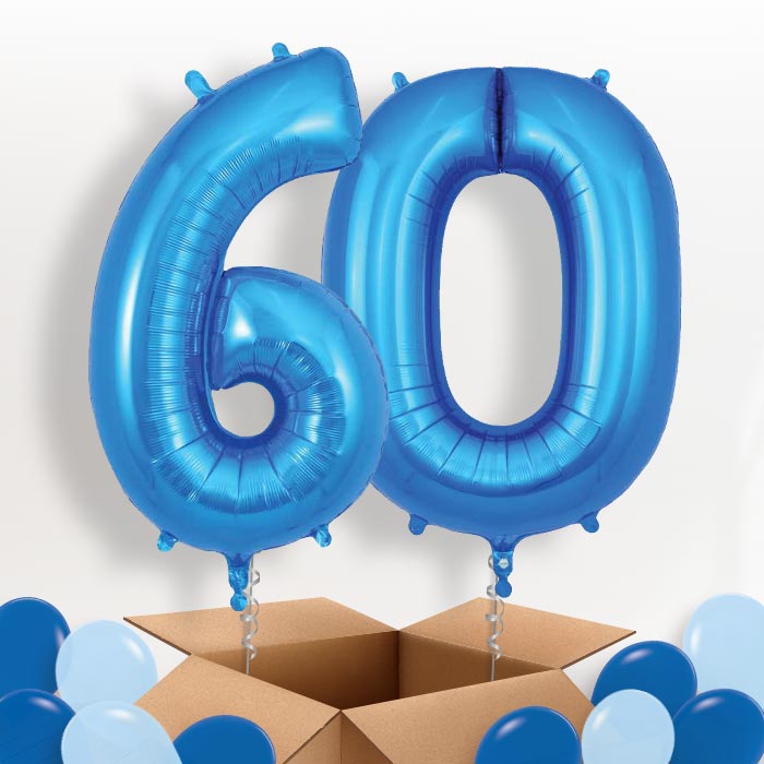 Blue 60 Balloons in a Box - Package | Small Indoor Plants