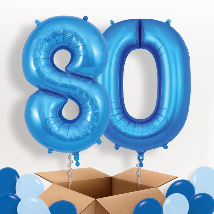 Blue 80 Balloons in a Box - Package | Small Indoor Plants