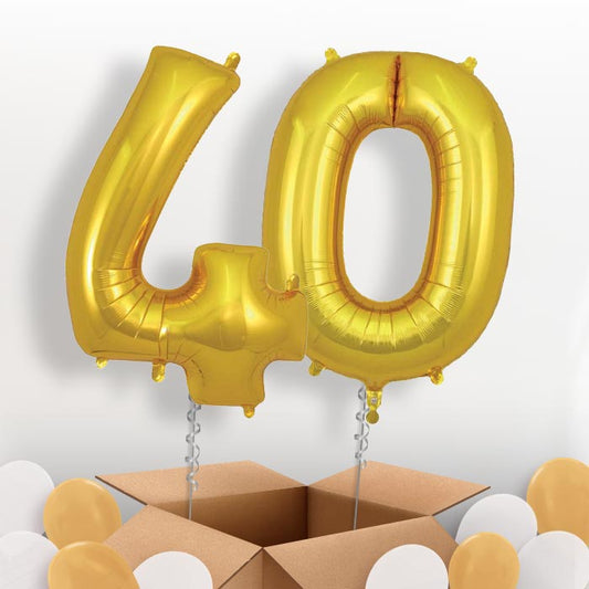 Gold 40 Balloons in a Box - Package | Small Indoor Plants